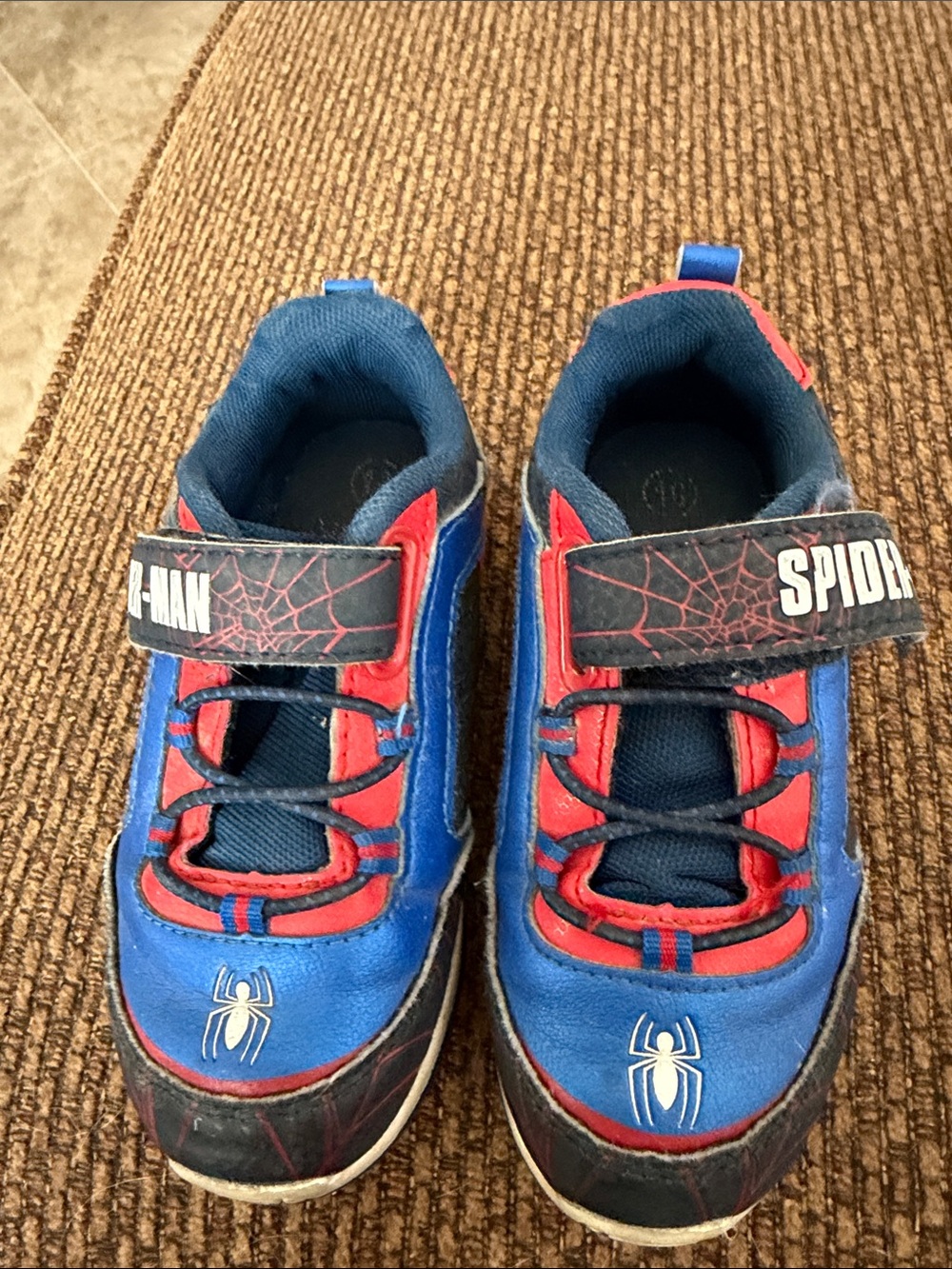 Marvel Red and Blue Spider-Man Kids Sneakers with Web Detail